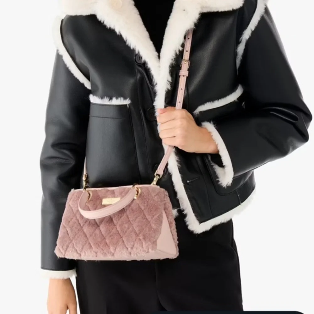 NWT KATE SPADE Carey Faux Fur Small Sullivan Satchel‎ - Picture 8 of 10
